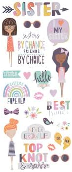 Miniatura 2 de Sisters are Forever - Calcomanías de aluminio para diario, álbumes de recortes, tarjetas, artes y manualidades, 23 piezas