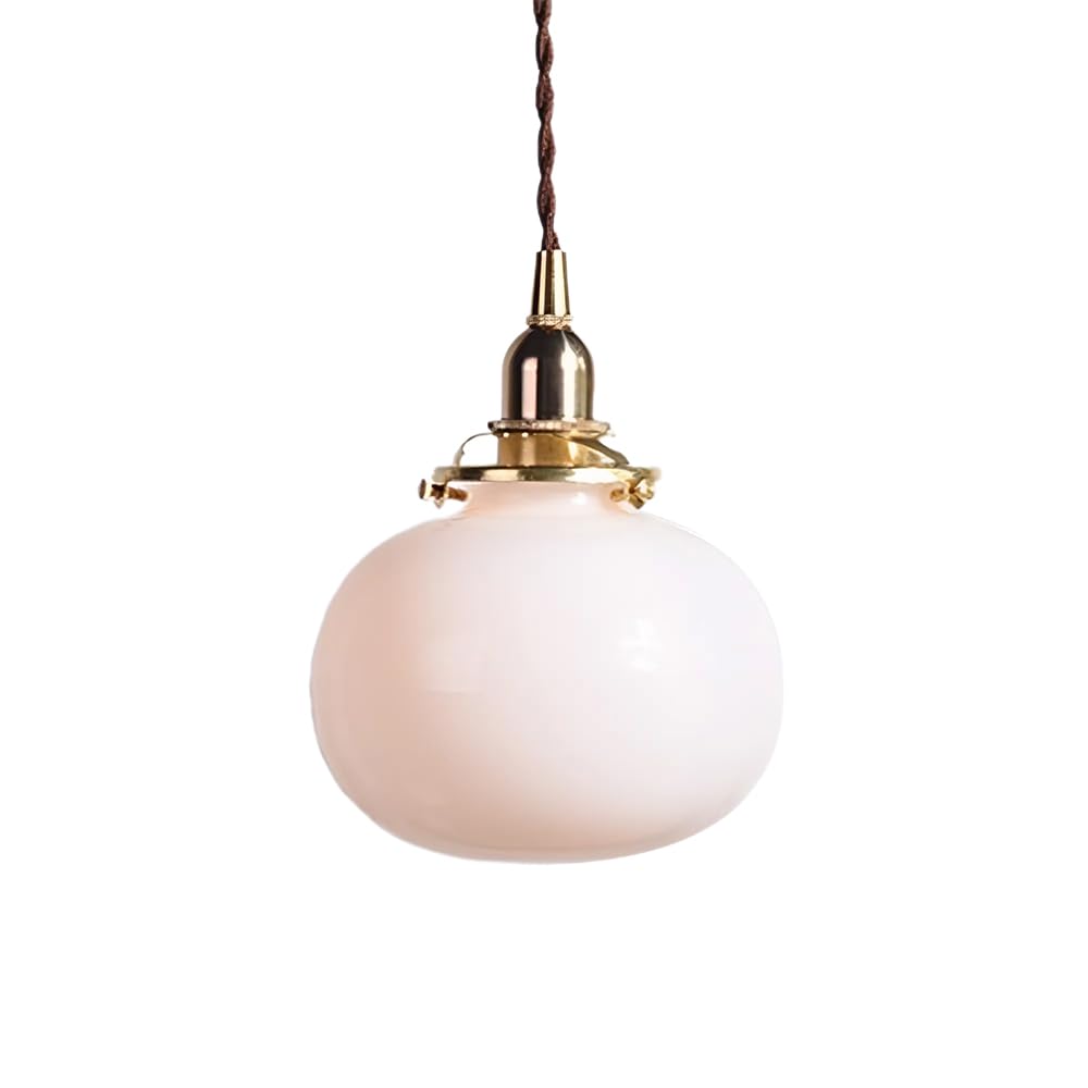 LYMSXAZOU 5″ Glass Pendant Lamp Kitchen Island Lighting Globe Small Handblown Light Shade Ceiling Lamps for Dining Room Chandelier