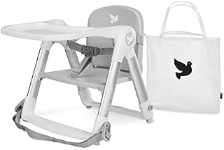 APRAMO FLIPPA Baby Booster Seat for Dining Folding Portable Infant Feeding Seat with Tray and Seat Belt (Grey Ember)