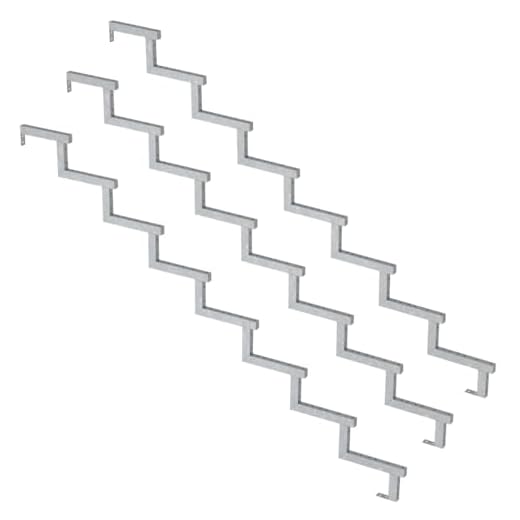 3er Set Stahl Treppenwange 8 Stufen - Option für Setzstufen-Höhe 136cm