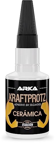 ARKA - KRAFTPROTZ CERÁMICA | Pegamento instantáneo extra fuerte | Pegamento liquido transparente para cerámica | Superpegamento | Resistente al agua | Ideal para cerámica, gres y porcelana