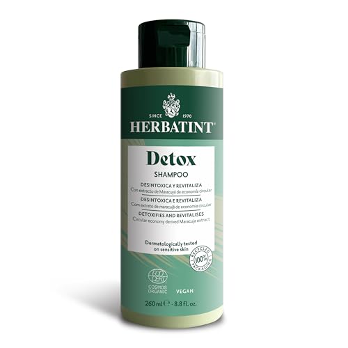 Herbatint Detox Shampoo - 260 ml | Champú Orgánico Desintoxicante y Regenerador, Limpia y Purifica el Cuero Cabelludo y el Cabello de Impurezas | Bio Cosmos Organic, 98% Ingredientes Naturales, Vegano