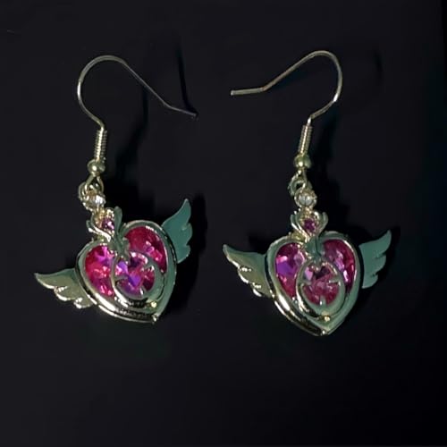 4Pcs Anime Earrings Guardian Star Moon Cat Heart Shaped Dangle Earrings Cosplay Accessories for Women2