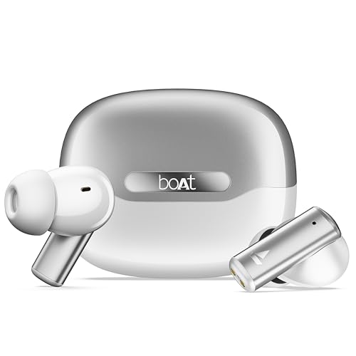 boAt Airdopes Prime 701 ANC (2025 Launch),46dB Hybrid ANC, 50Hr Battery, Real Spatial Audio,Multidevice Connect,App Support, Bluetooth Earbuds, TWS Ear Buds Wireless Earphones with mic (Zinc White)