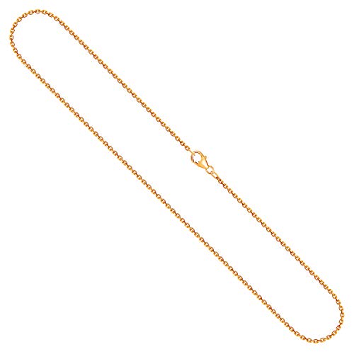 EDELIND 750/18 K oro amarillo Cadena Cable diamantada 1.7 mm Collar Cadena para Mujer Hombre, long. 70 cm, peso ap.8.6 g Con Caja de Regalo de joyería