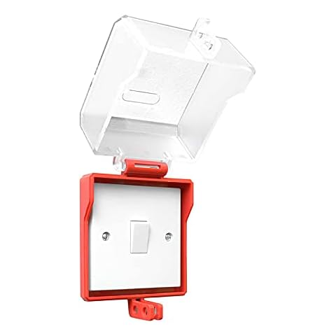 Lockout Tagout Lockable Switch and Socket Cover, Single Gang, Fixing Screws/Double Sided Tape Included, L110mm x W100mm x D70mm Cover