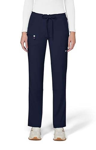 KOI Lite Peace Women's 6-Pocket Stretch Scrub Pants Navy Medium