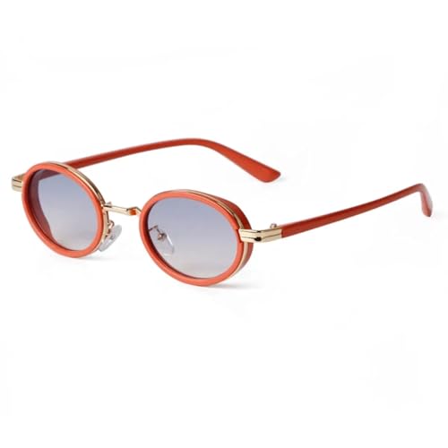Lunettes de soleil ovales rétro en métal pour hommes et femmes avec protection UV400