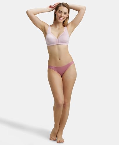 Image of Jockey 1820 Women Wirefree Non Padded Soft Touch Microfiber Elastane Stretch Full Coverage Everyday Bra with Stylised Mesh Panel