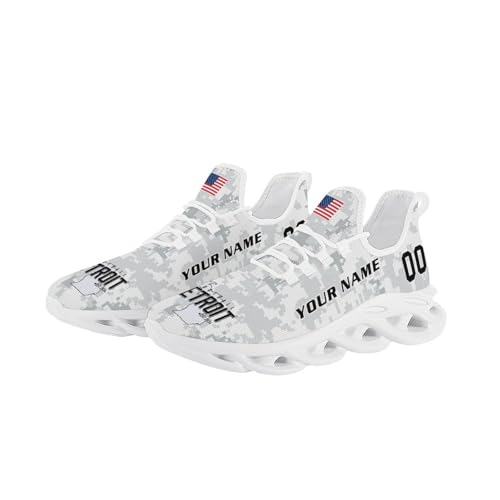 Custom Football Camo Salute Sneakers Personalized Breathable Fan Gift Workout Athletic Gym Slip-on Casual Shoes for Men Women2