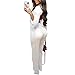 EDITCOZY Women Mesh Sheer 3pcs Outfits Long Sleeve Top Long Pant Bikini Cover Up White L