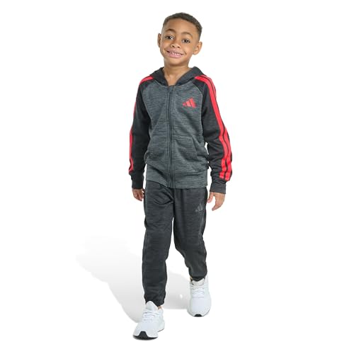 adidas Boys 2-piece Long Sleeve Poly Fleece Jacket & Jogger Set