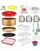 Air Fryer Accessories Anti-Stick 14 PCS with Pizza Pan Cake Barrel Waffle Mold Fryer Liners(100PCS) Cookbook (20 Recipes) Fit for All Airfryer 4.2QT – 6.8QT Dishwasher Safe BPA Free, Matte Gold