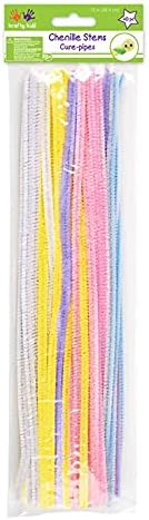 Miniatura 2 de Krafty Kids Colores de primavera pastel Fuzzy Craft Sticks Limpiadores de pipas 40 unidades 12 pulgadas de largo