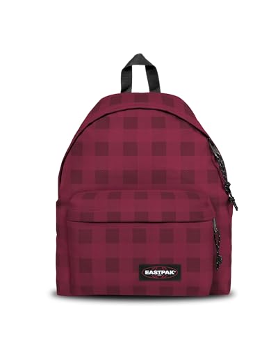 Image of Eastpak Padded Pak’r Backpack 24L (40 x 30 x 18 cm), Durable Water-Resistant School & Travel Daypack, Lightweight Classic Backpack with Padded Straps & Front Pocket - Checker Burgundy
