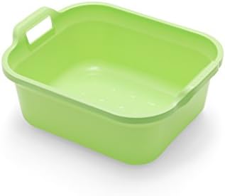 Addis Rectangular Washing Up Bowl with Handles, Plastic, Mint Green