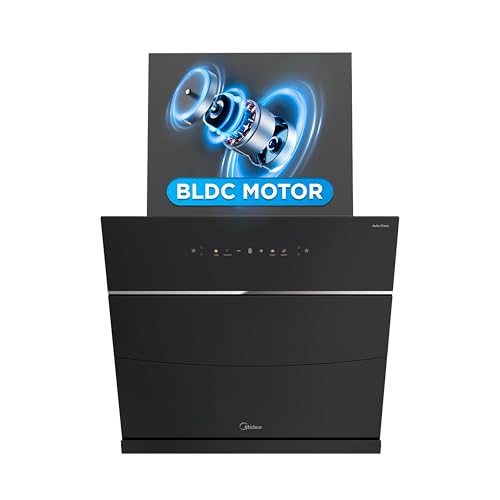 Image of Midea 60 cm 1800 m3 /hr BLDC, Filter-less, Wi-Fi enabled, intelli- Autoclean, 9 speed kitchen Chimney with 3 Yrs Product and 12 Yrs Motor Warranty, Free Installation Kit (Magnus Auto Clean), Black