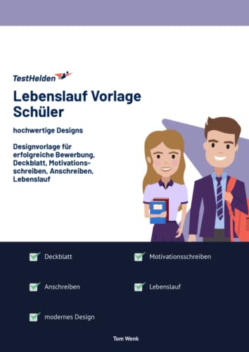 Lebenslauf Vorlage Schüler: hochwertige Designs I Designvorlage für erfolgreiche Bewerbung, Deckblatt, Motivationsschreiben, Anschreiben, Lebenslauf