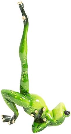 3D Creative Decorations Frog Figurines,Cute & Funny Frogs Yoga Statues and Sculptures for Home Decor & Office Desk Decor.Moral Integrity Green Frog (No# 5)