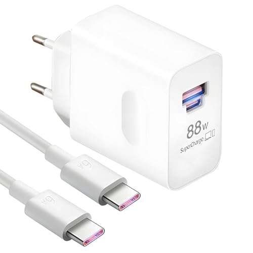 88W Supercharge Cargador Movil Carga Rapida para Honor 200 Pro Magic 7 Lite 400pro, Magic 6, 6A Cargador Rápido USB C, para Honor 200 Lite, X7b, 9, X6b, X8a, iPhone, Samsung, con Cable Tipo C 1M