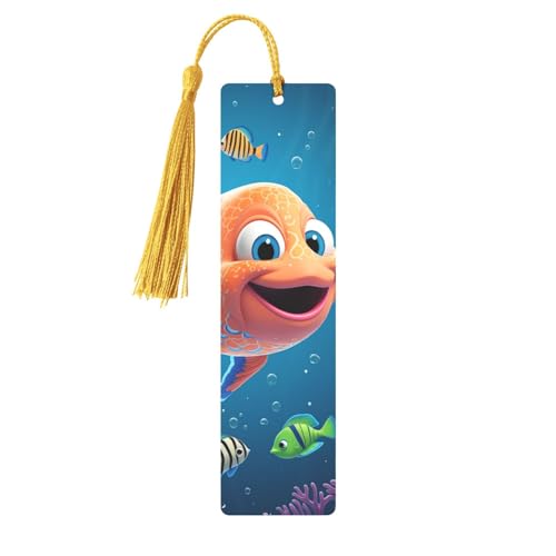 メタルブックマーク メンズ レディース 漫画 海魚 ブックマーカー ユニークなハンドメイド ブックマーク タッセルペンダント付き クラフトメタルブックマーク 教師用 誕生日プレゼント