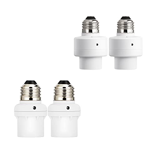 DEWENWILS Light Sensor Socket 2 Pack, E26 Dusk to Dawn Light Socket with Timer, Light Socket Indoor/Outdoor for Porch Garage Garden Patio Waterpoof Lights