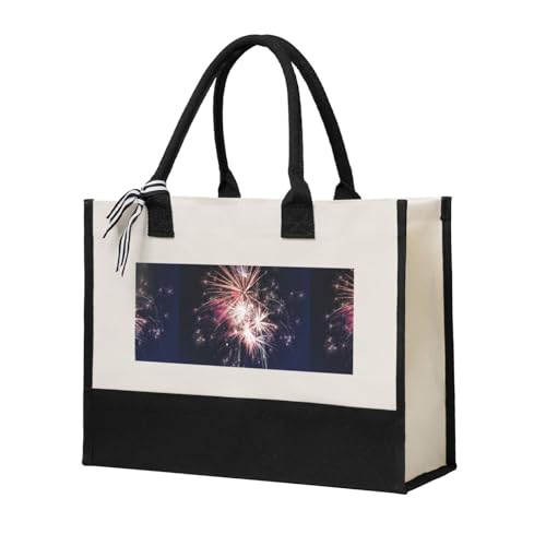 Sac fourre-tout en toile écologique grand format imprimé pour femme