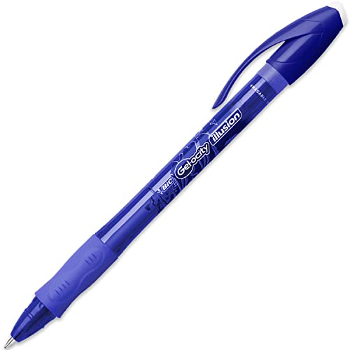 Bic Gel-Ocity Illusion - 4 Colour Pen + 2 Blue Erasable Gel Pens - Blister Pack Of 3 Pens #TOP2