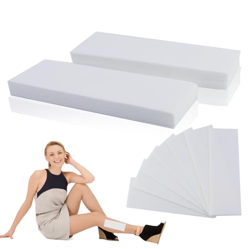 100 bandes (7 × 21 cm) en tissu non tissé pour cire chaude et pâte à sucre, doux pour la peau et indéchirable, pour tout type d'épilation sur les jambes, la...