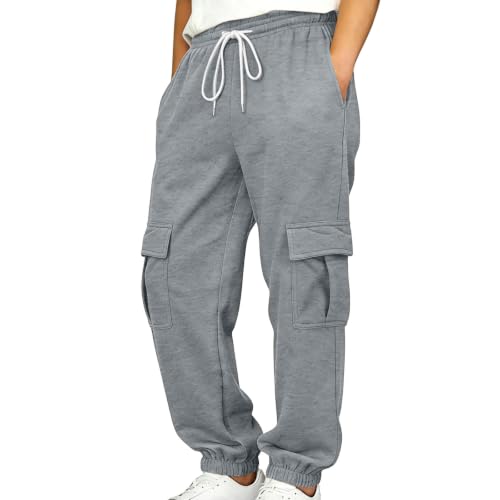 Boys Sweatpants High Waisted Cargo Sweat Pants Wide Leg Comfy Athletic Joggers Running Workout Gym Clothes - image 1
