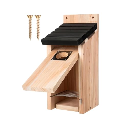 バードハウス | 屋外用バードハウス - 天然木製 吊り下げ式 鳥の巣箱 庭 パティオ 窓辺 屋内 木 ベランダ 芝生用 ナチュラルガーデンデコレーション