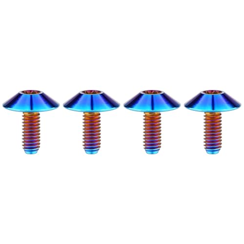 Titanium M4 M5 M6 Button Torx Head Bolt Screw (Burnt Blue, M4x10mm)