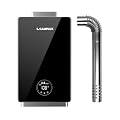 CAMPLUX Tankless Water Heater Natural Gas, 3.18 GPM Up to 3.8 GPM 82,000 BTU On demand Residential Tankless Hot Water Heater Gas Indoor for Tiny House, Constant Temperature System, Black