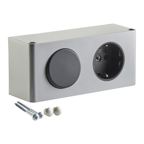 SOTECH Steckdose Powerbox inkl. Lichtschalter für 12 V 10 W LED-Beleuchtung Kombibox für Spiegelschrank Küchenschrank TÜV geprüft (mit Netzteil)