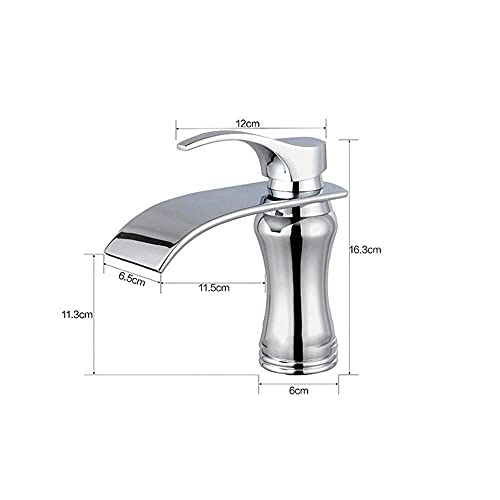 Robinet de lavabo haut cascade chromé pour robinets de comptoir