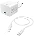 Produktbild Hama Mini-Schnellladegerät mit USB-C-Ladekabel, Netzteil, 25 W, Power Delivery und Qualcomm Quick Charge 2.0/3.0, kompatibel mit Smartphones und Tablets, 1,5 m, Weiß