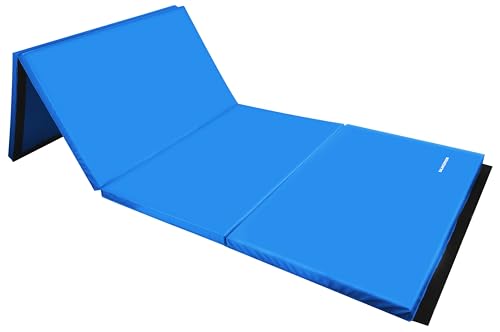 Image of BalanceFrom 6x4 Feet 4-Panel Folding Gymnastics Mat - 2-Inch Thick Pad with Vinyl Surface and Carrying Handles for Tumbling, Yoga, Pilates, Home Workouts, and Martial Arts