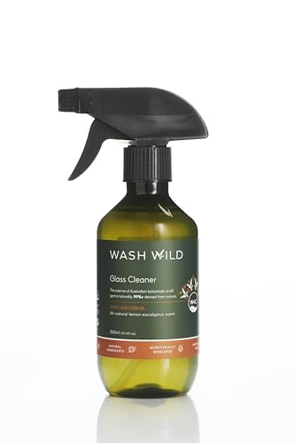 Wash Wild Glass Cleaner 300 ml, Effective on All Shiny Surfaces, No Blue Dye, Natural Formulation