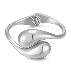 Teardrop Bangle-White gold