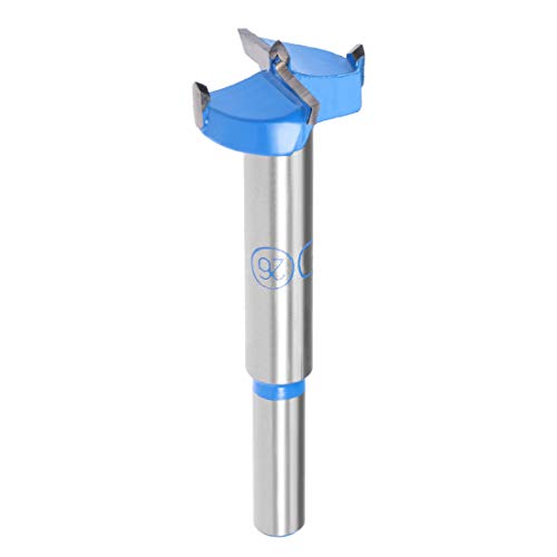 sourcing map Forstner Bohrer 26mm, Hartmetall Holzlochsäge Schneckenöffner, Holzbearbeitungsscharnier Lochbohren Bohrung Bit (Blau, Grau)