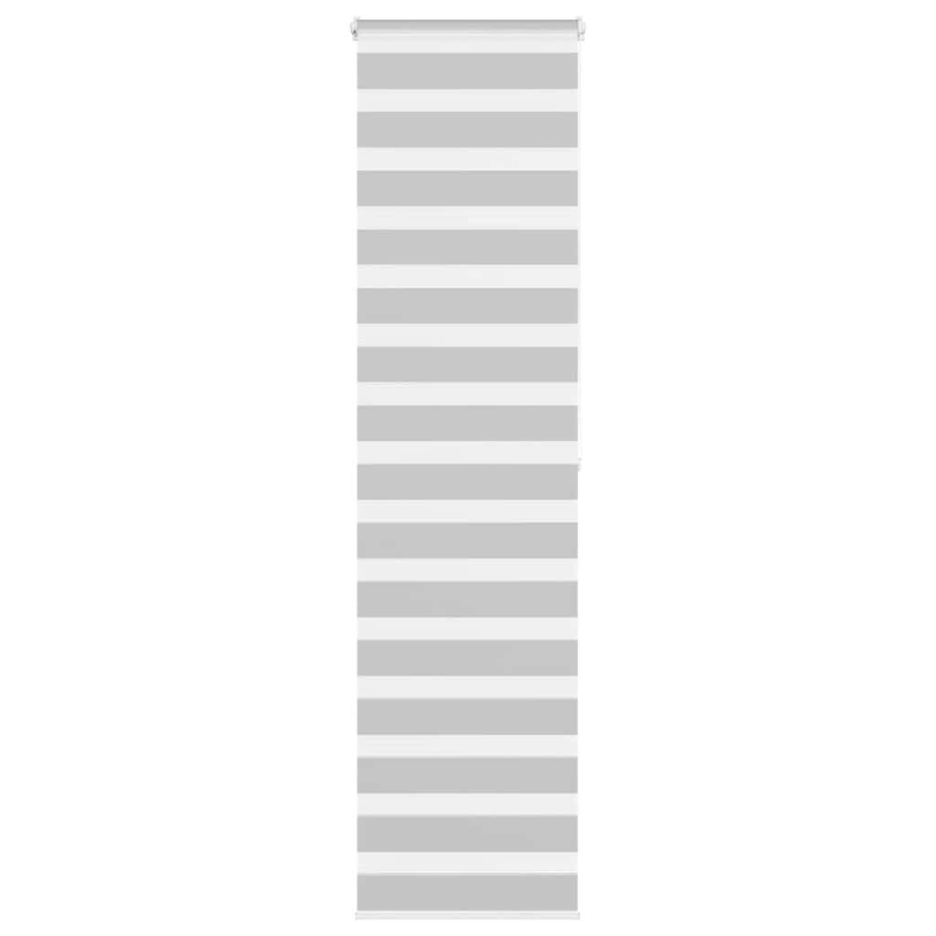 vidaxl zebra blind 60x200 cm light grey polyester fabric - modern dual layer roller shade for bedroom/office/living room