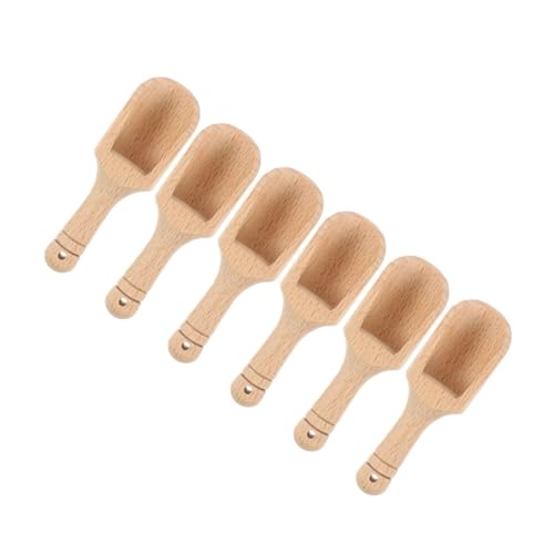 6Pcs Wooden Teaspoons Multi Functional Measuring Spoons for Salt Sugar and Milk Powder for Home Use and Giving Beechwood Design