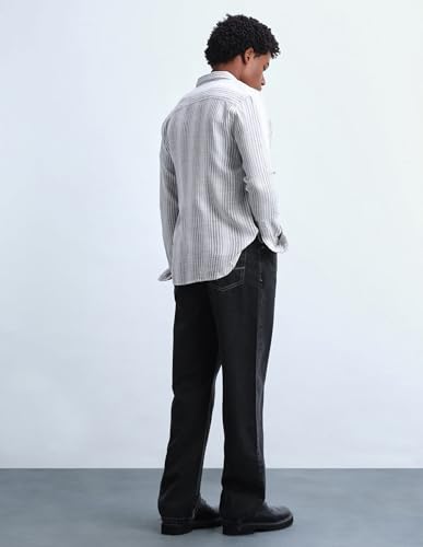 Image of Flying Machine Men's Loose Fit Jeans| Solid | Mid Rise | Stretchable | Jeans for Man