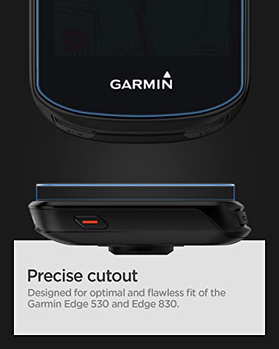 Spigen Película de vidro temperado [Glas.tR Slim] projetada para Garmin Edge 530/Garmin Edge 830-2 u