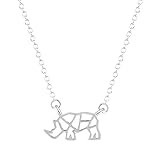 Qiandi Rhinoceros Animal Rhino Necklaces Pendants Birthday Jewelry Gift for Girls Women
