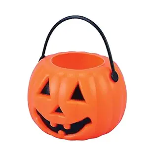 Halloween Pumpkin Candy Baskets for Kids | Halloween Pumpkin Trick Or Treat Basket | Halloween Decoration Jack-O-Lantern Pumpkin Basket for Halloween Party Supplies&Decorations,Orange