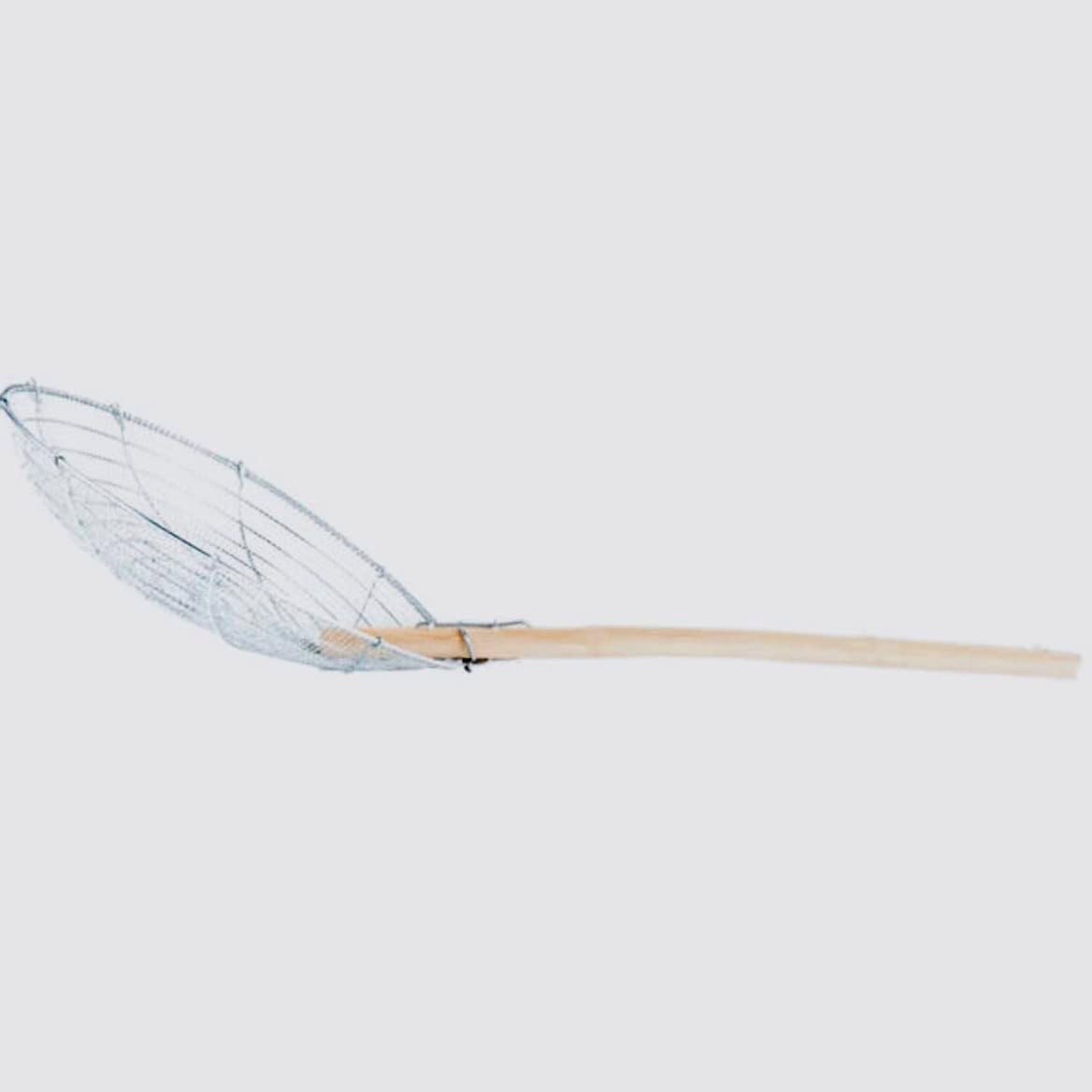 14-Inch Galvanized Steel Spider Strainer – Fine Mesh Skimmer with Natural Bamboo Handle for Cooking & Frying Ideal for Home & Professional Kitchens