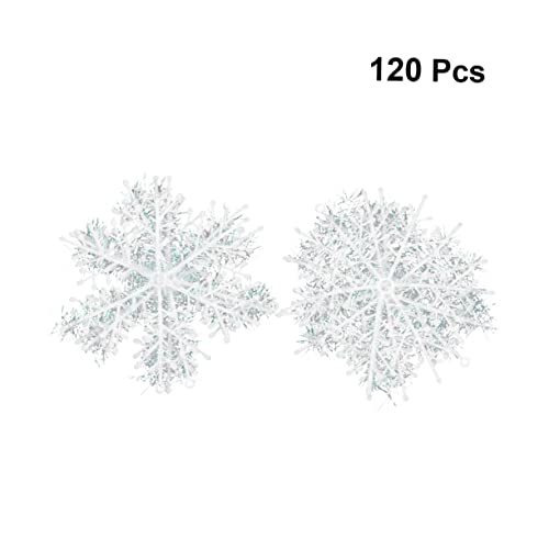 Ciieeo 120 Pacotes decoração de flocos de neve flocos de neve espumantes decoração de floco de neve