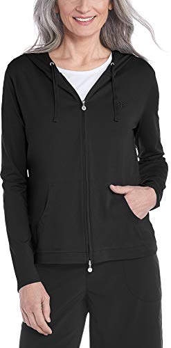 Coolibar UPF 50+ Women s Seaside Hoodie - Sun Protective (3X- Black)