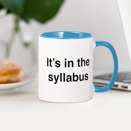 Taza de cerámica 11 oz blanca con interior azul miniatura 4